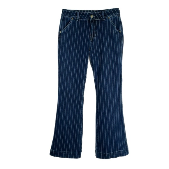 Rock & Roll Denim High Rise Striped Trouser Jeans -Long - Picture 1 of 7